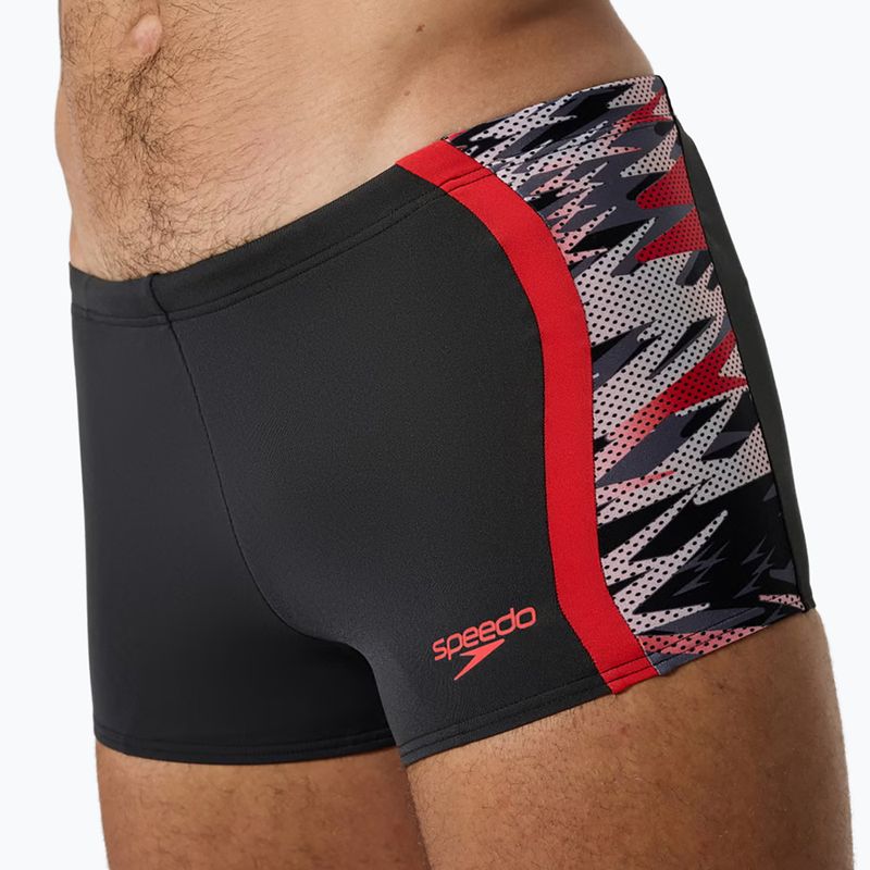 Maudymosi trumpikės Speedo Hyperboom Splice Aquashort anthracite/high risk red 5