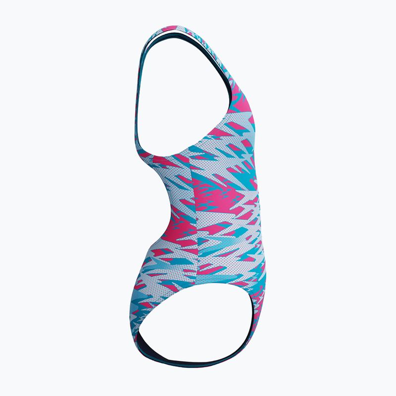 Vaikiškas vientisas plaukimo kostiumėlis Speedo Hyperboom Print Medalist margarita pink 4