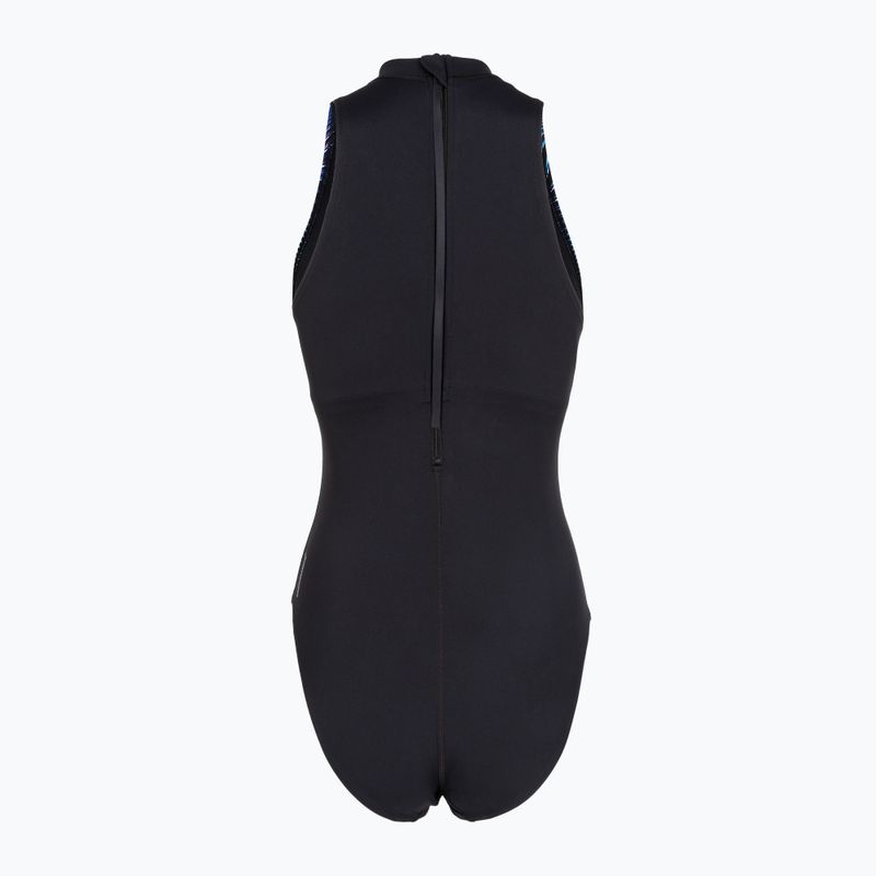 Moteriškas vientisas maudymosi kostiumėlis Speedo Print Hydrasuit anthracite 2