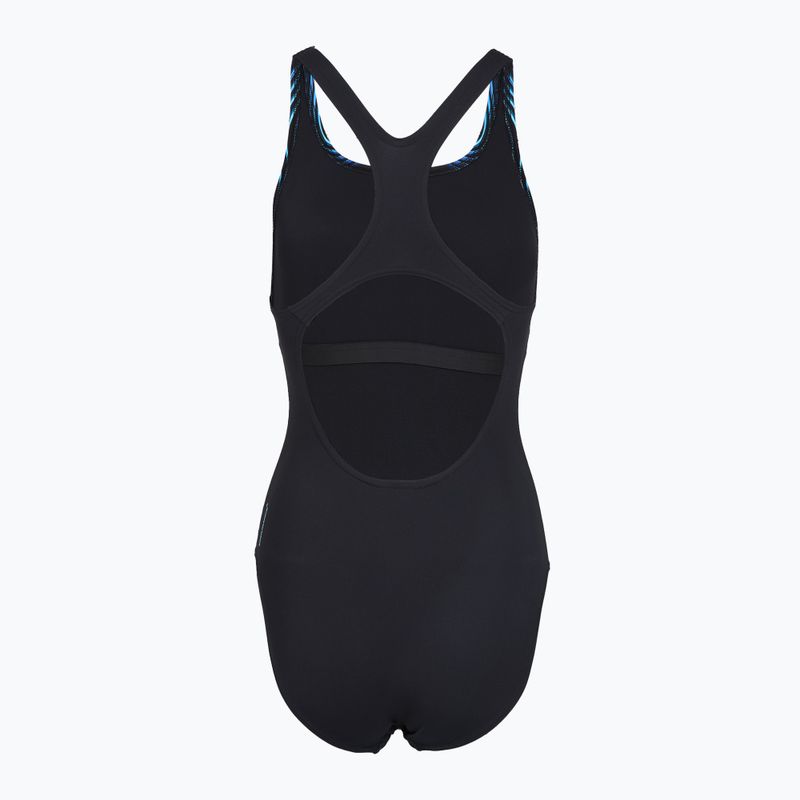 Moteriškas vientisas maudymosi kostiumėlis Speedo Print Medalist anthracite 2