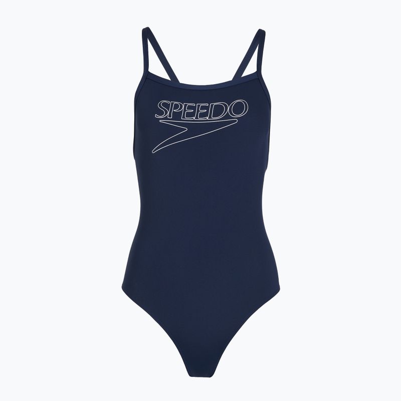 Vaikiškas vientisas maudymosi kostiumėlis Speedo Endurance+ Logo Thinstrap peacoat