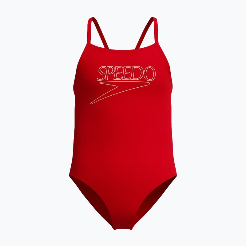 Vaikiškas vientisas plaukimo kostiumėlis Speedo Endurance+ Logo Thinstrap high risk red
