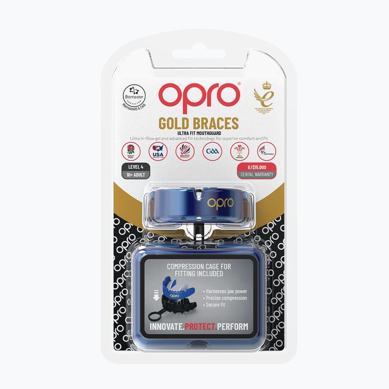 Žandikaulio apsauga Opro Gold Braces mėlyna 2