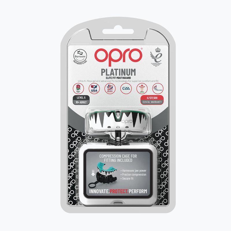 "Opro Platinium GEN5" baltos spalvos žandikaulių apsauga 2