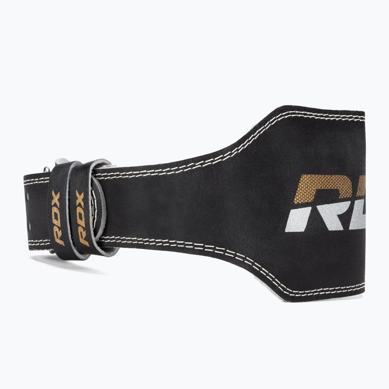 Svorio kilnojmo diržas RDX Belt 6" Leather black/gold 2