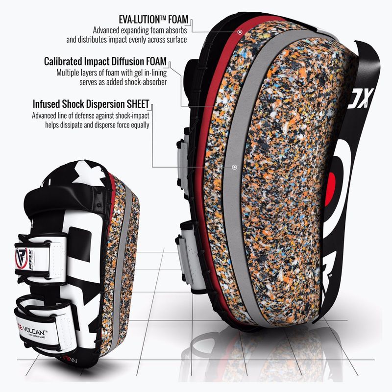RDX T3 Muay Thai treniruočių skydas Kick Pads baltos/juodos spalvos 5