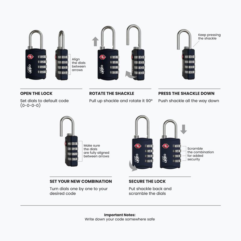 Pakabinama spyna CabinZero Travel TSA Lock Aruba Blue 2