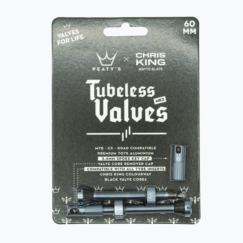 Peaty's X Chris King Mk2 Tubeless Valves PTV2-60-SLT-12 presta vožtuvų rinkinys 83792 2