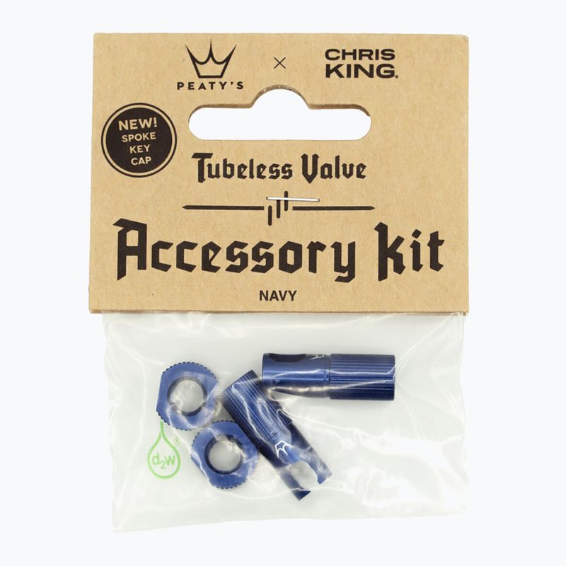 "Peaty's X Chris King MK2 Tubeless Valves Accessory Kit navy