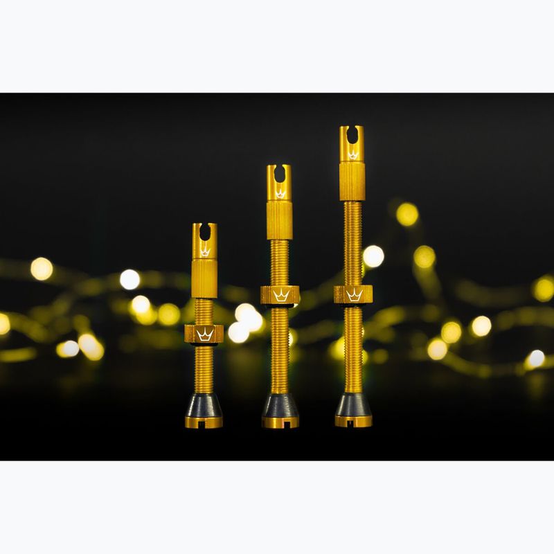 Vožtuvų komplektas presta Peaty's X Chris King MK2 Tubeless Valves 42 mm gold 3