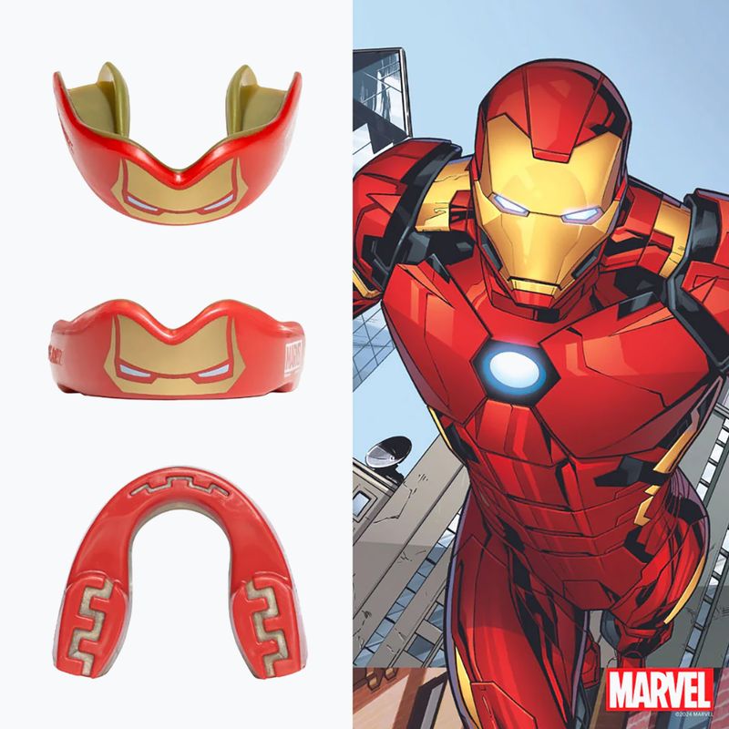 Vaikiška žandikaulio apsauga SAFEJAWZ Marvel Iron Man raudona 2
