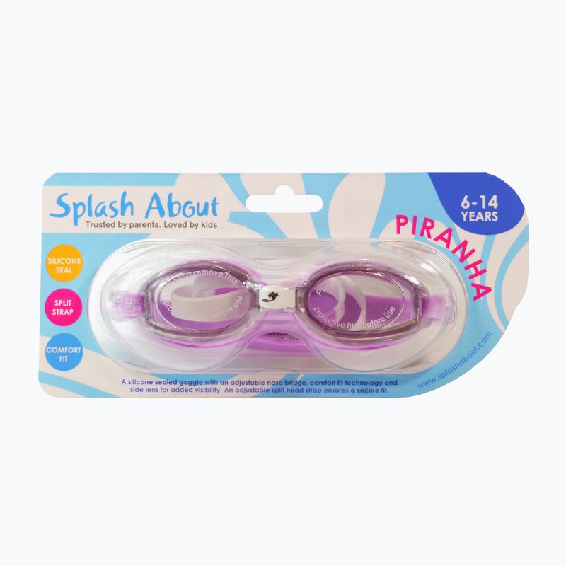 Vaikiški plaukimo akiniai Splash About Piranha lavander 6
