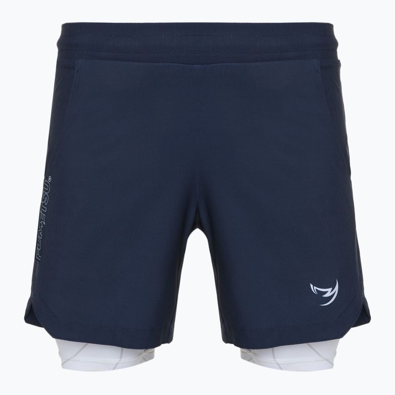 Vyriški treniruočių šortai FUMETSU Icon Dual Layer Training navy/ white