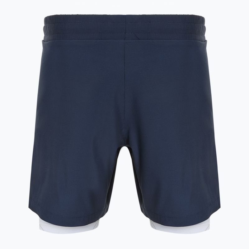 Vyriški treniruočių šortai FUMETSU Icon Dual Layer Training navy/ white 2