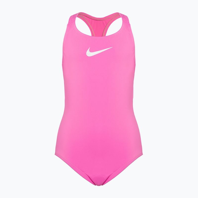 Nike Essential Racerback vaikiškas vientisas maudymosi kostiumėlis rožinės spalvos NESSB711-670