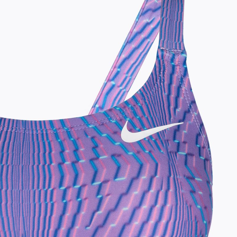 Nike Hydrastrong Multi Print Fastback moteriškas vientisas maudymosi kostiumėlis violetinės spalvos NESSD011-660 3