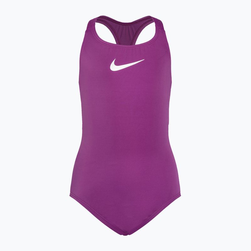 Nike Essential Racerback bold berry vientisas vaikiškas maudymosi kostiumėlis