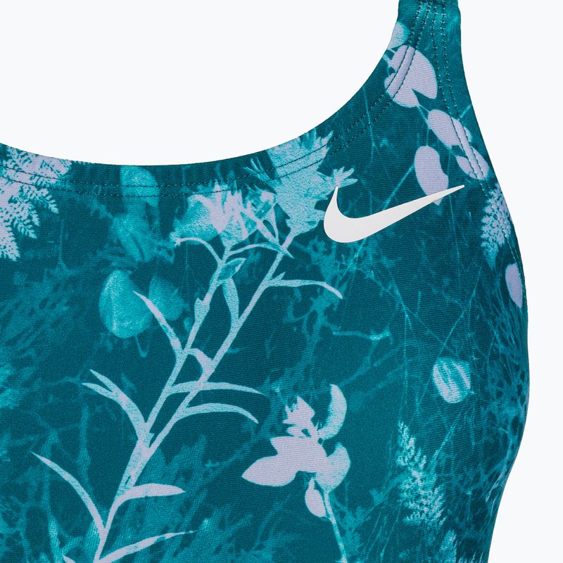 Moteriškas vientisas maudymosi kostiumėlis Nike Hydrastrong Multi Print Fastback mineral teal 3