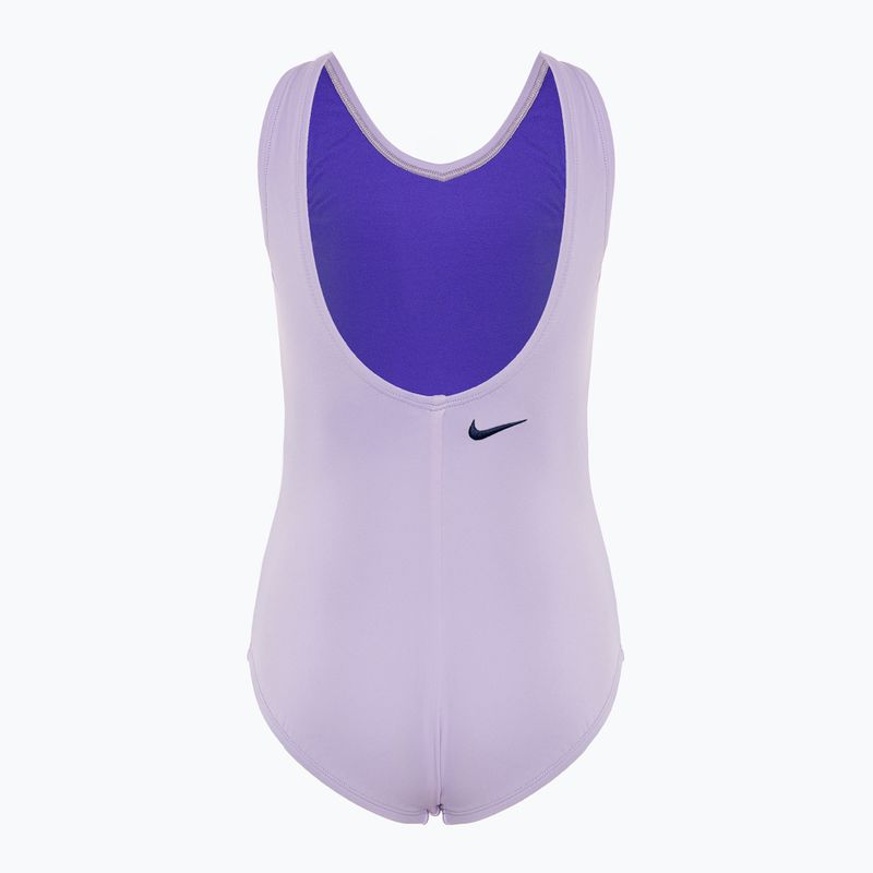 Vaikiškas vientisas plaukimo kostiumas Nike Multi Logo U-Back lilac bloom 2