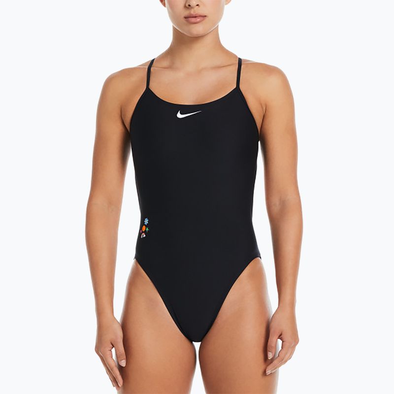Moteriškas vientisas plaukimo kostiumas Nike Hydrastrong Adjustable Crossback black 7