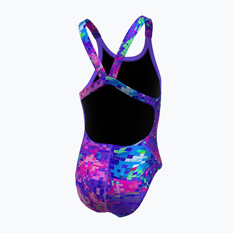 Vaikiškas vientisas plaukimo kostiumas Nike Hydrastrong Multi Print Fastback persian violet 2