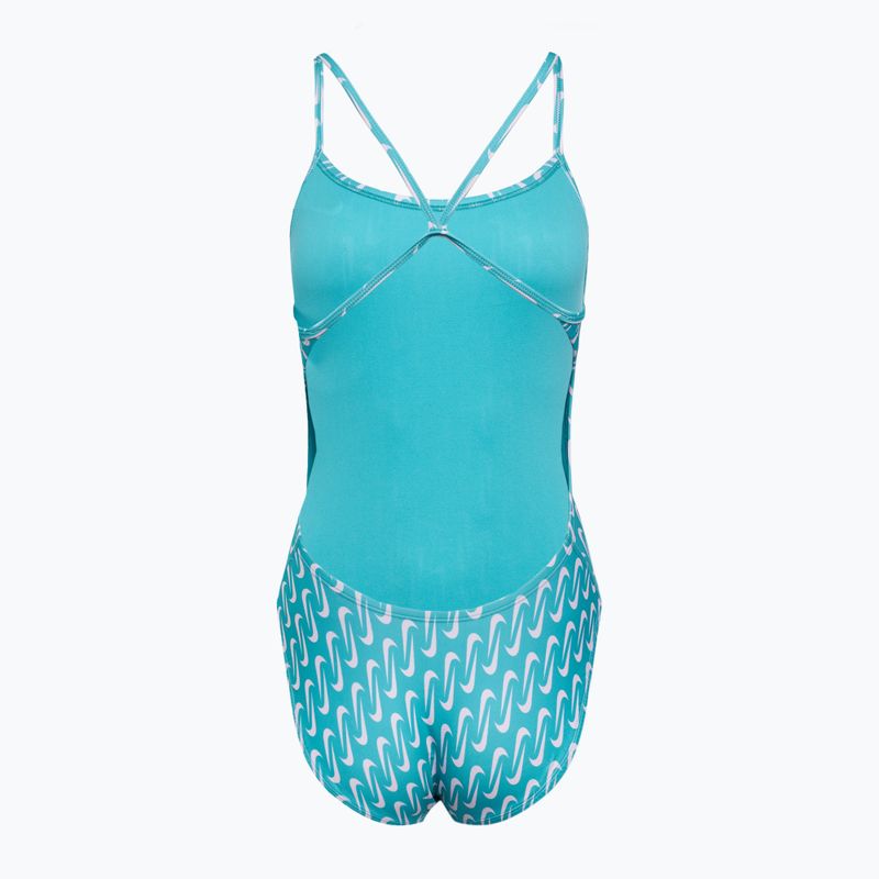 Moteriškas vientisas plaukimo kostiumas Nike Hydrastrong Multi Print Cutout blue 2