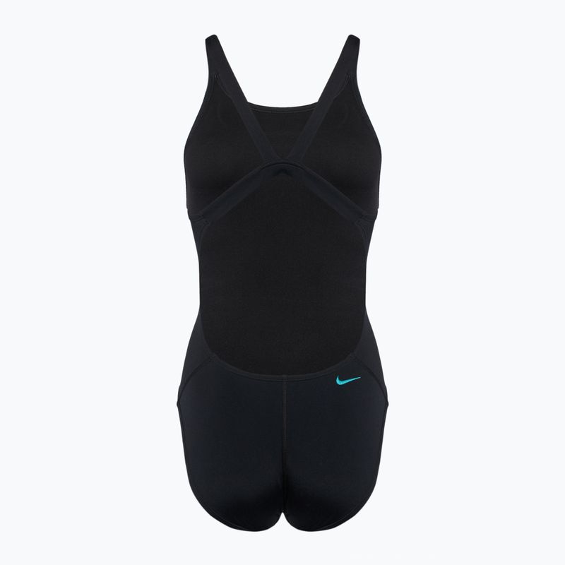 Moteriškas vientisas plaukimo kostiumas Nike Hydrastrong 3D Swoosh Fastback black 2