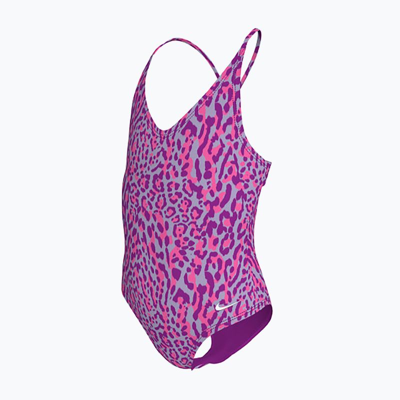 Vaikiškas vientisas plaukimo kostiumas Nike Wild Lace Up vivid purple 3