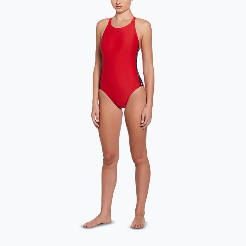 Moteriškas vientisas maudymosi kostiumėlis Nike Logo Tape Fastback university red 2