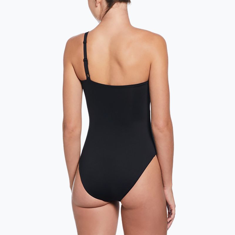 Moteriškas vientisas plaukimo kostiumas Nike Essential Asymmetrical black 3