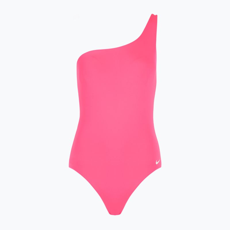 Moteriškas vientisas plaukimo kostiumas Nike Essential Asymmetrical hyper pink