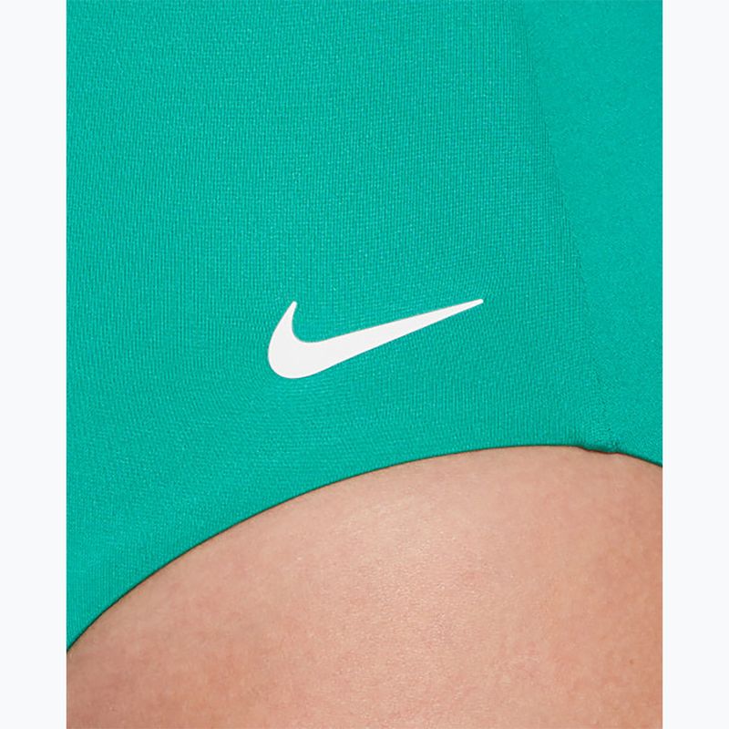 Vientisas moteriškas plaukimo kostiumas Nike Essential V-Neck stadium green 4