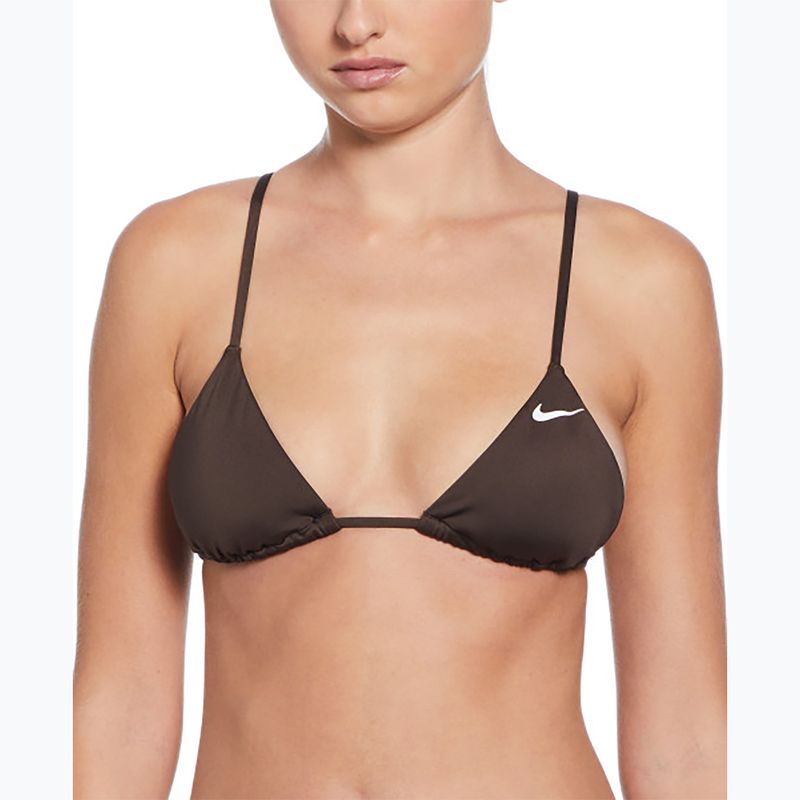 Nike Essential Triangle Bikini maudymosi kostiumėlio viršutinė dalis baroque brown
