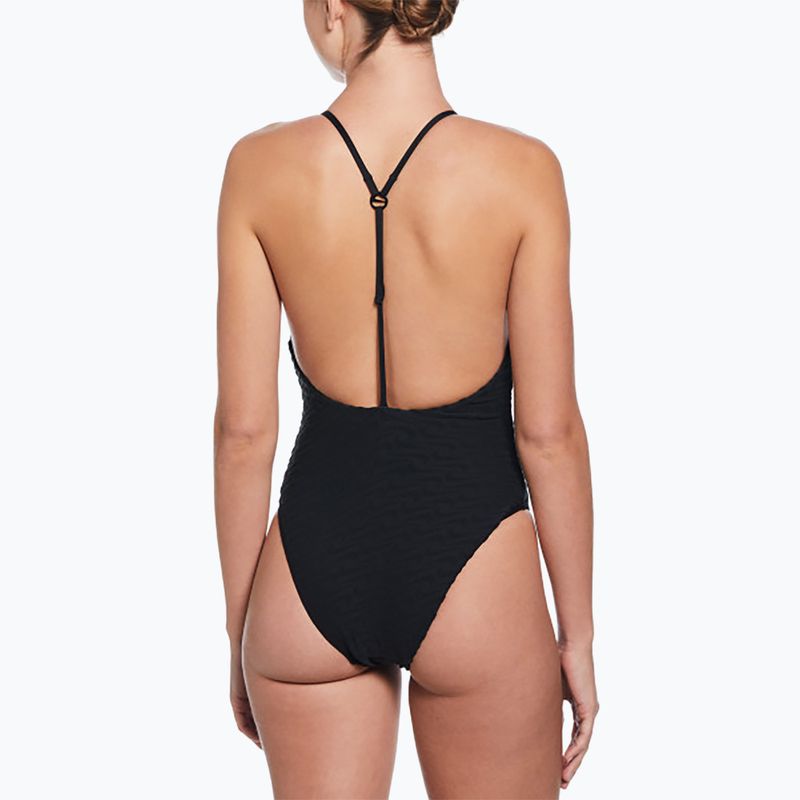 Moteriškas vientisas plaukimo kostiumas Nike Swoosh Link Y-Back black 3