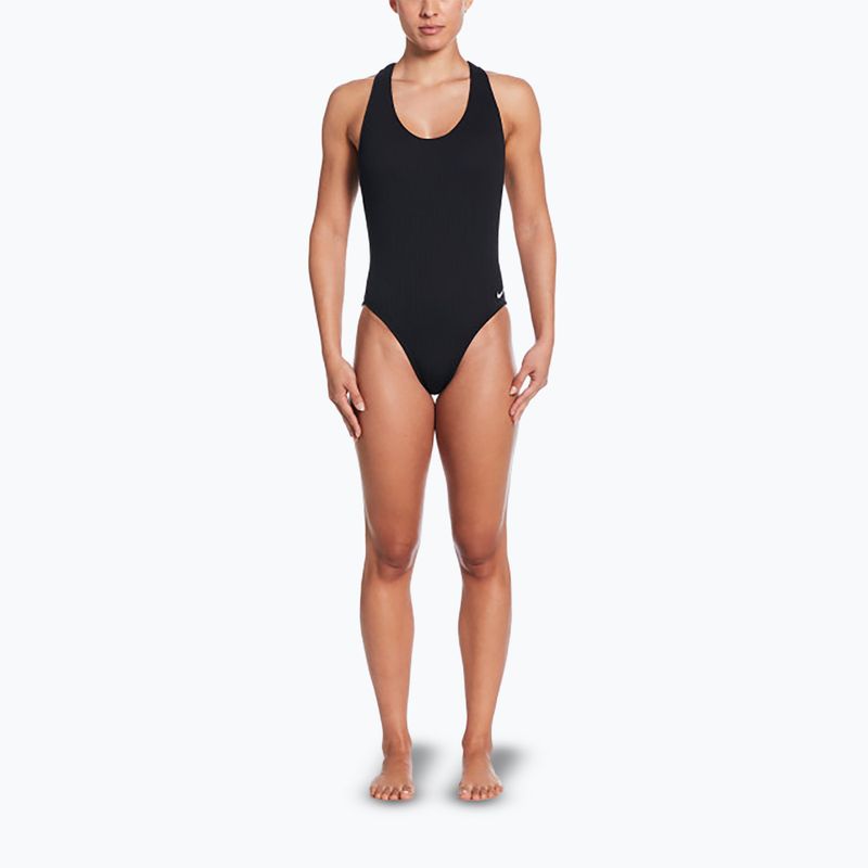 Moteriškas vientisas plaukimo kostiumas Nike Elevated Essential Crossback black 2