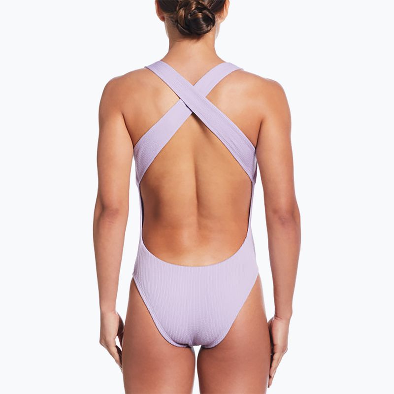 Moteriškas vientisas plaukimo kostiumas Nike Elevated Essential Crossback hydrangeas 3