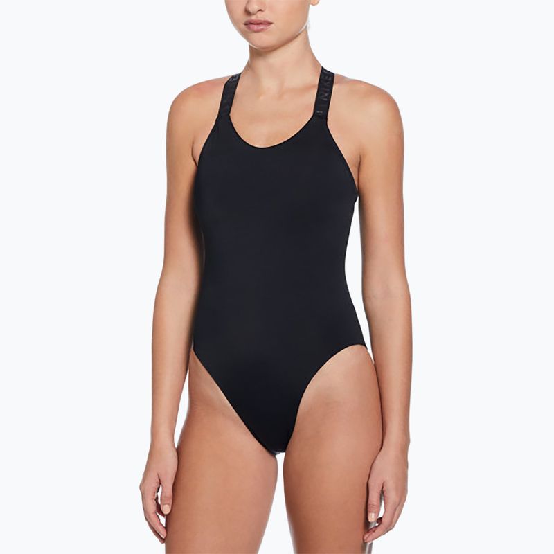 Moteriškas vientisas plaukimo kostiumas Nike Hydralock Fusion Racerback black