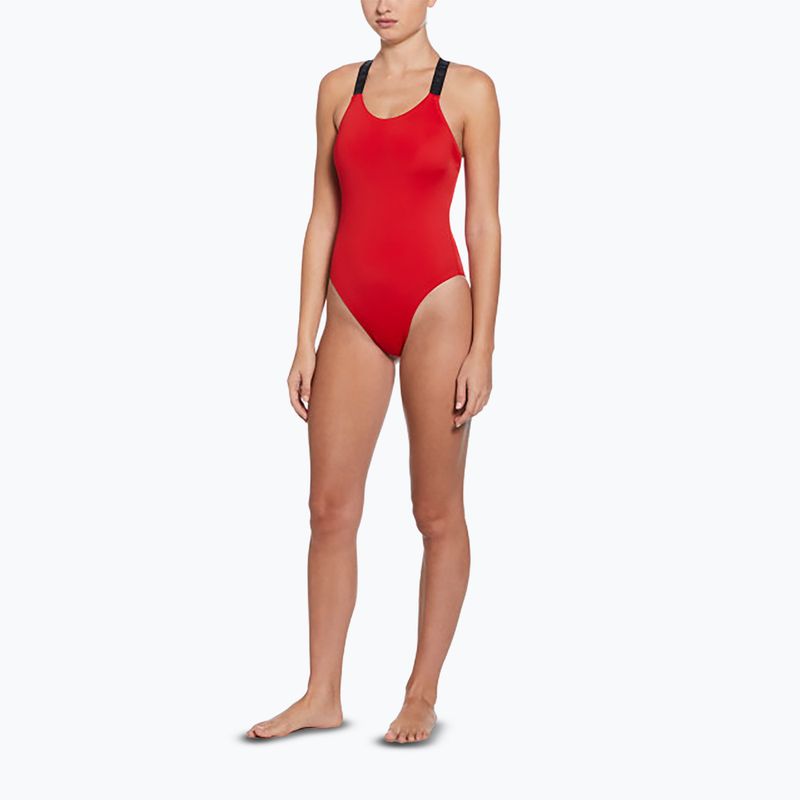 Moteriškas vientisas plaukimo kostiumas Nike Hydralock Fusion university red 2