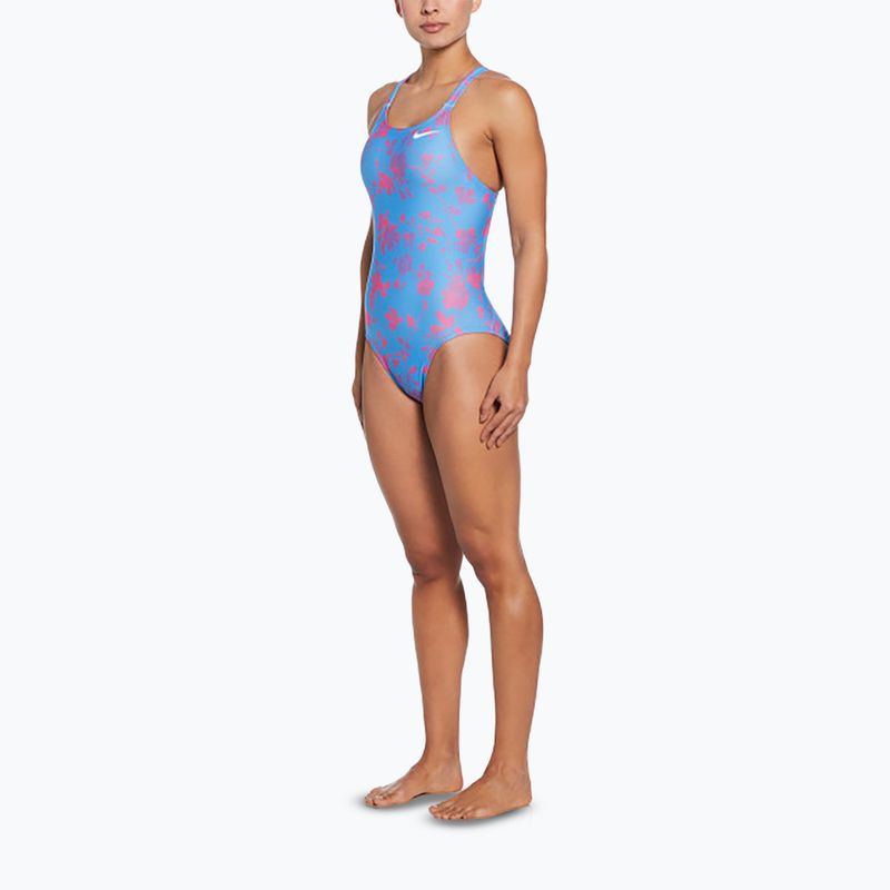 Vientisas moteriškas plaukimo kostiumas Nike Hydrastrong Fastback university blue 2