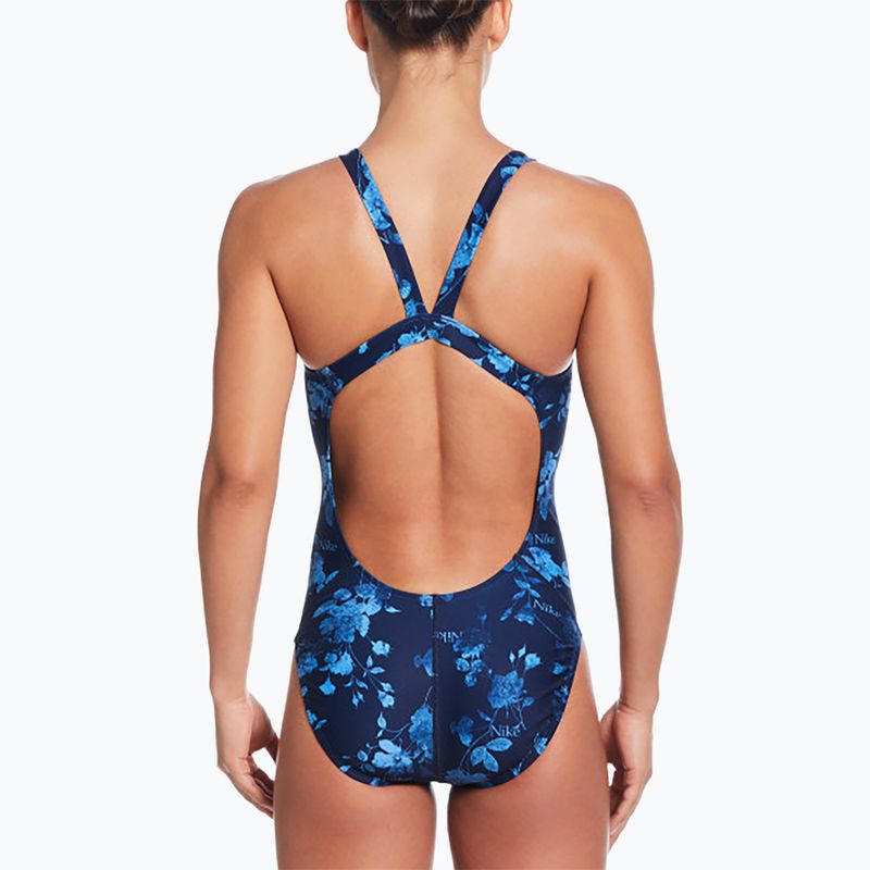 Vientisas moteriškas plaukimo kostiumas Nike Hydrastrong Fastback midnight navy 3