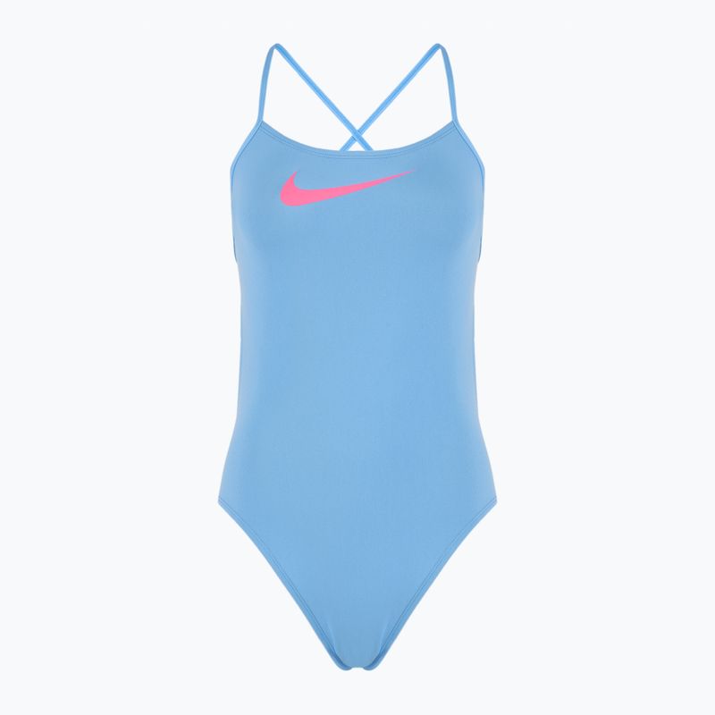 Moteriškas vientisas plaukimo kostiumas Nike Hydrastrong Adjustable Crossback university blue