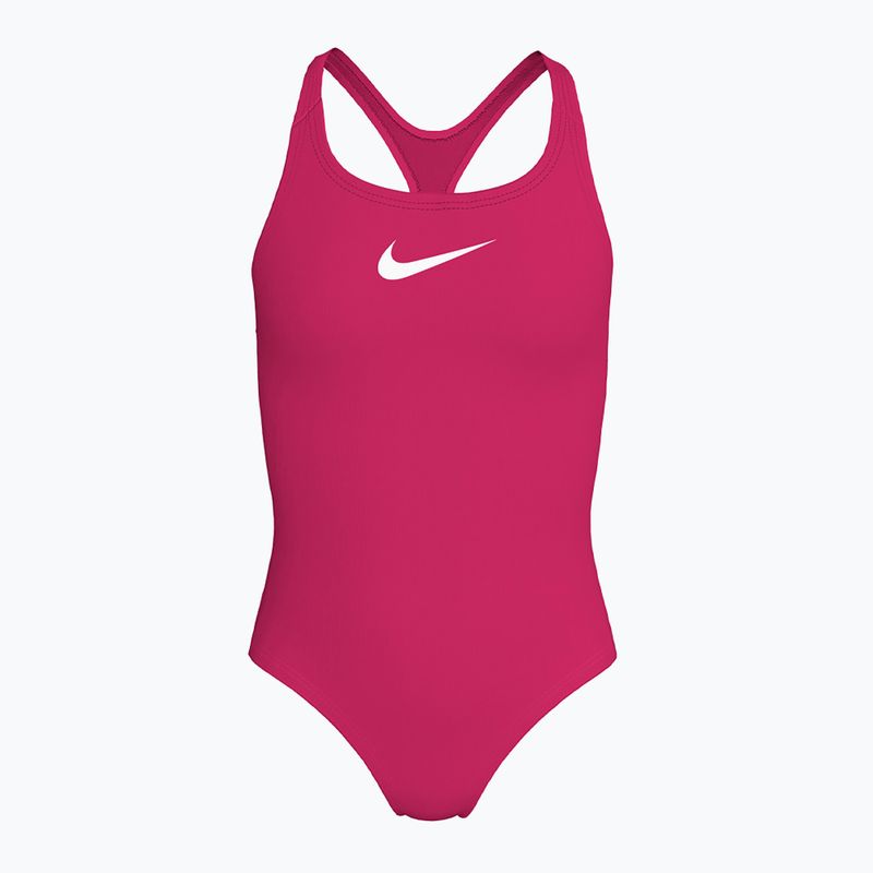 Vaikiškas vientisas maudymosi kostiumėlis Nike Essential Racerback rush pink