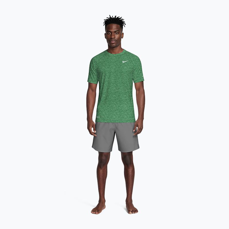 Vyriški plaukimo marškinėliai Nike Heather Hydroguard malachite 2