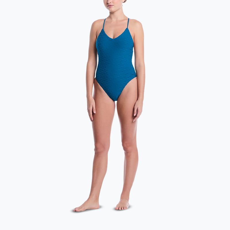 Moteriškas vientisas maudymosi kostiumėlis Nike Swoosh Link Y-Back green abyss 2