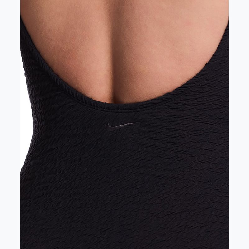 Moteriškas vientisas maudymosi kostiumėlis Nike Shoreline Pucker Scoop Neck black 4
