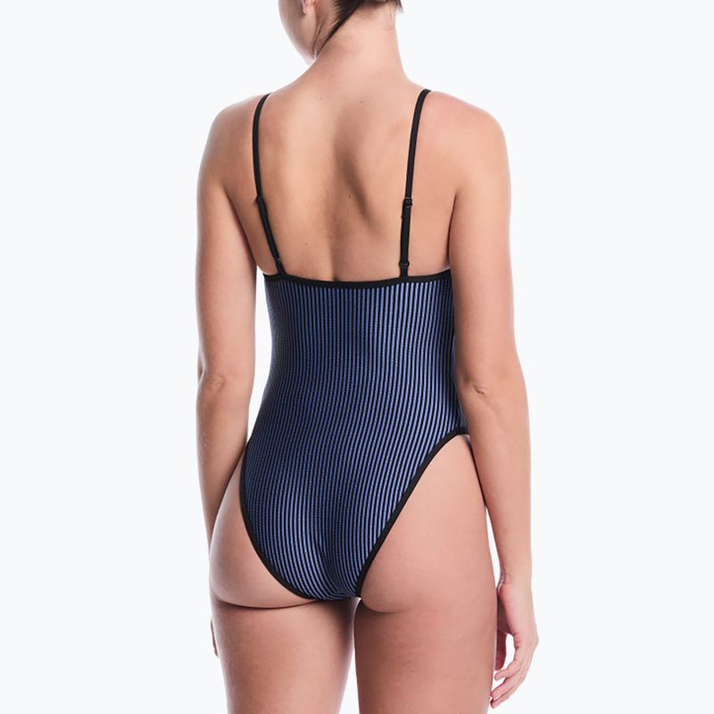 Moteriškas vientisas maudymosi kostiumėlis Nike Ocean Bound Ripple Texture Square Neck slate 3