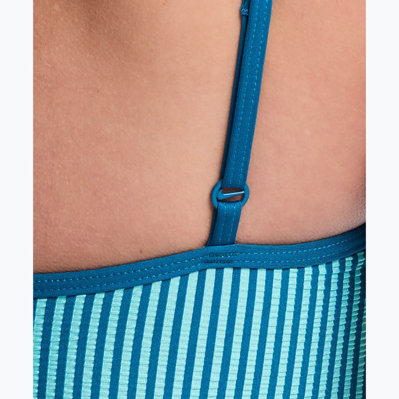 Moteriškas vientisas maudymosi kostiumėlis Nike Ocean Bound Ripple Texture Square Neck bleached turquoise 4