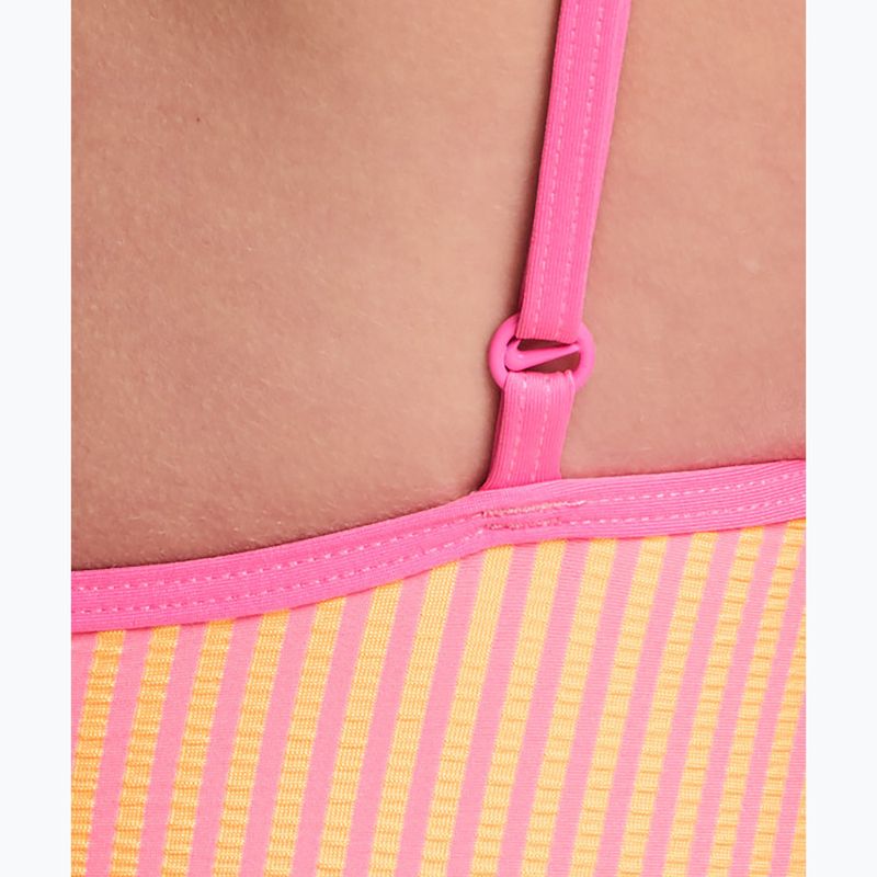 Moteriškas vientisas maudymosi kostiumėlis Nike Ocean Bound Ripple Texture Square Neck pink glow 4
