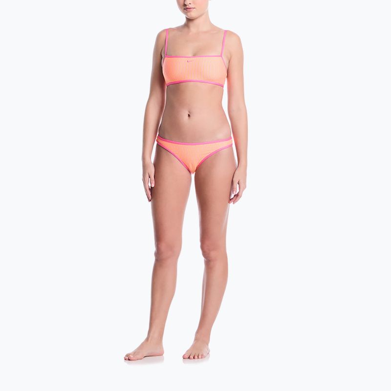 Maudymosi kostiumo apatinė dalis Nike Ripple Texture Hipster Bikini pink glow 2