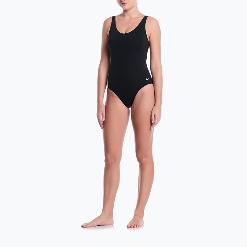 Moteriškas vientisas maudymosi kostiumėlis Nike Essential U-Back black 2
